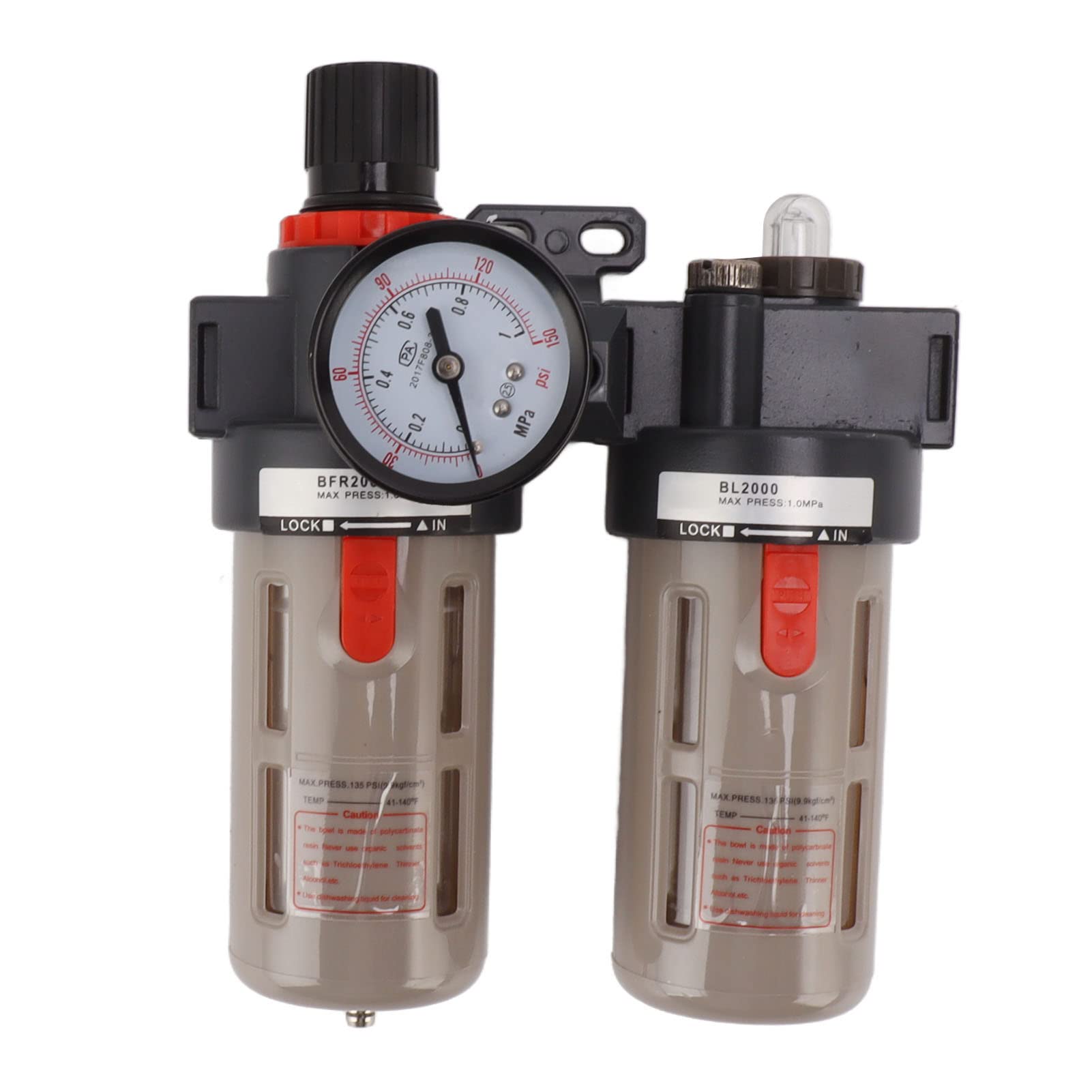 Regolatore del filtro dell'aria compressa Separatore del separatore dell'olio dell'acqua con filtrazione forte in lega di alluminio premium G1/4 per officina