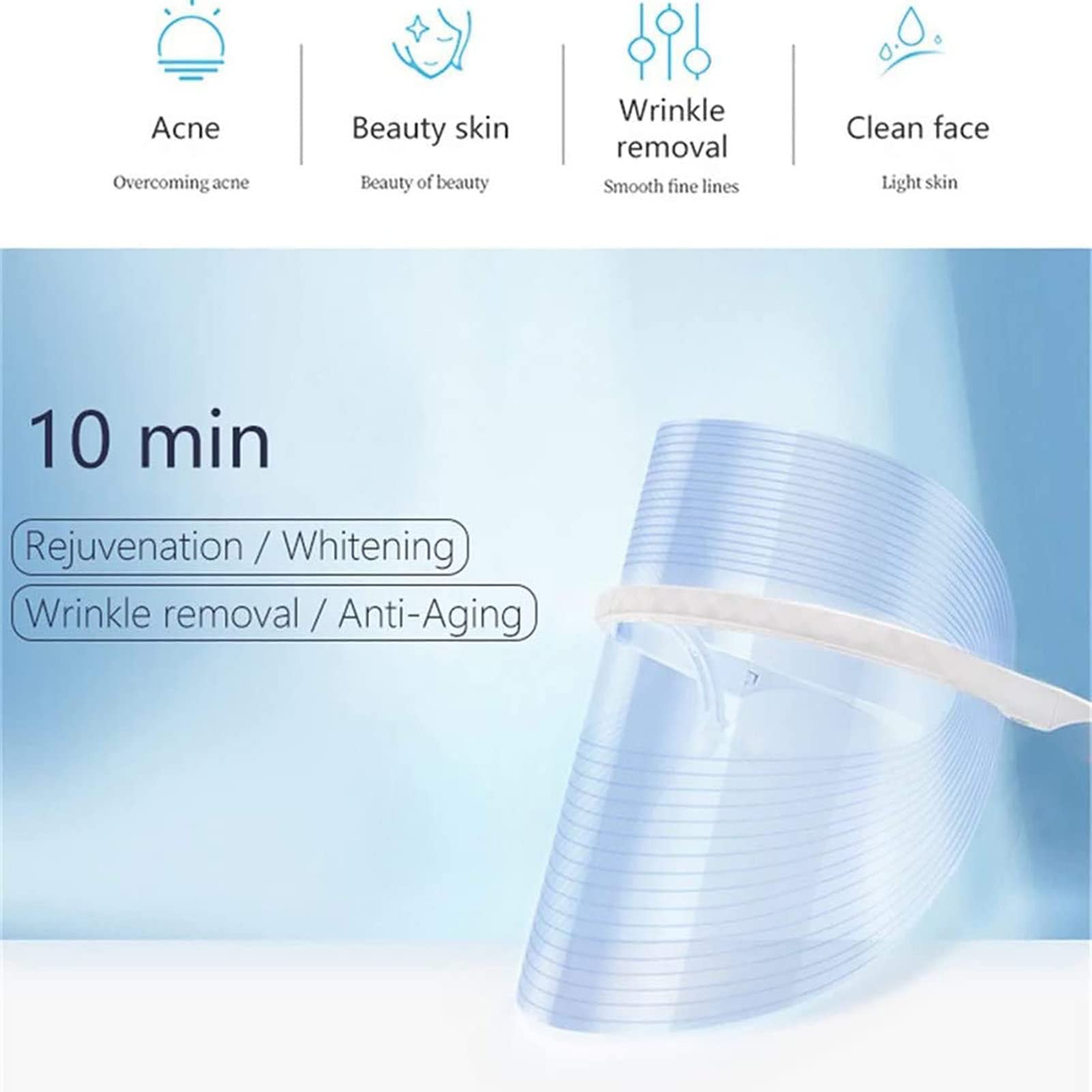 Maschera Facciale di Bellezza A Fotoni, Maschera Facciale A LED, 3 Colori, Maschera LED Viso Professionale Bellezza Viso, Rimozione Rughe, Sbiancamento Viso