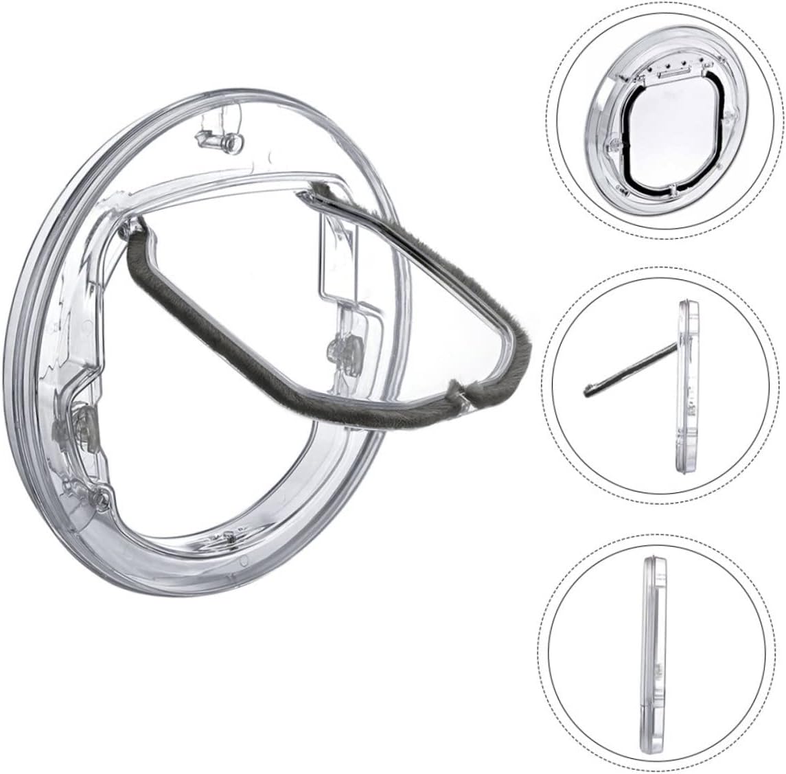 HEMOTON Controlled Cat Door Round Plastic Pet Door with Transparent Flap for Access Resistant Easy Indoor and Outdoor Use