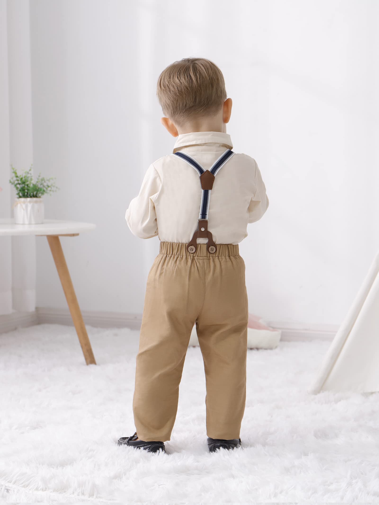 Traje de Conjuntos para Bebé Niño, Niño Conjunto Ropa Camisa con Pajarita + Pantalón Para Bautizo Boda