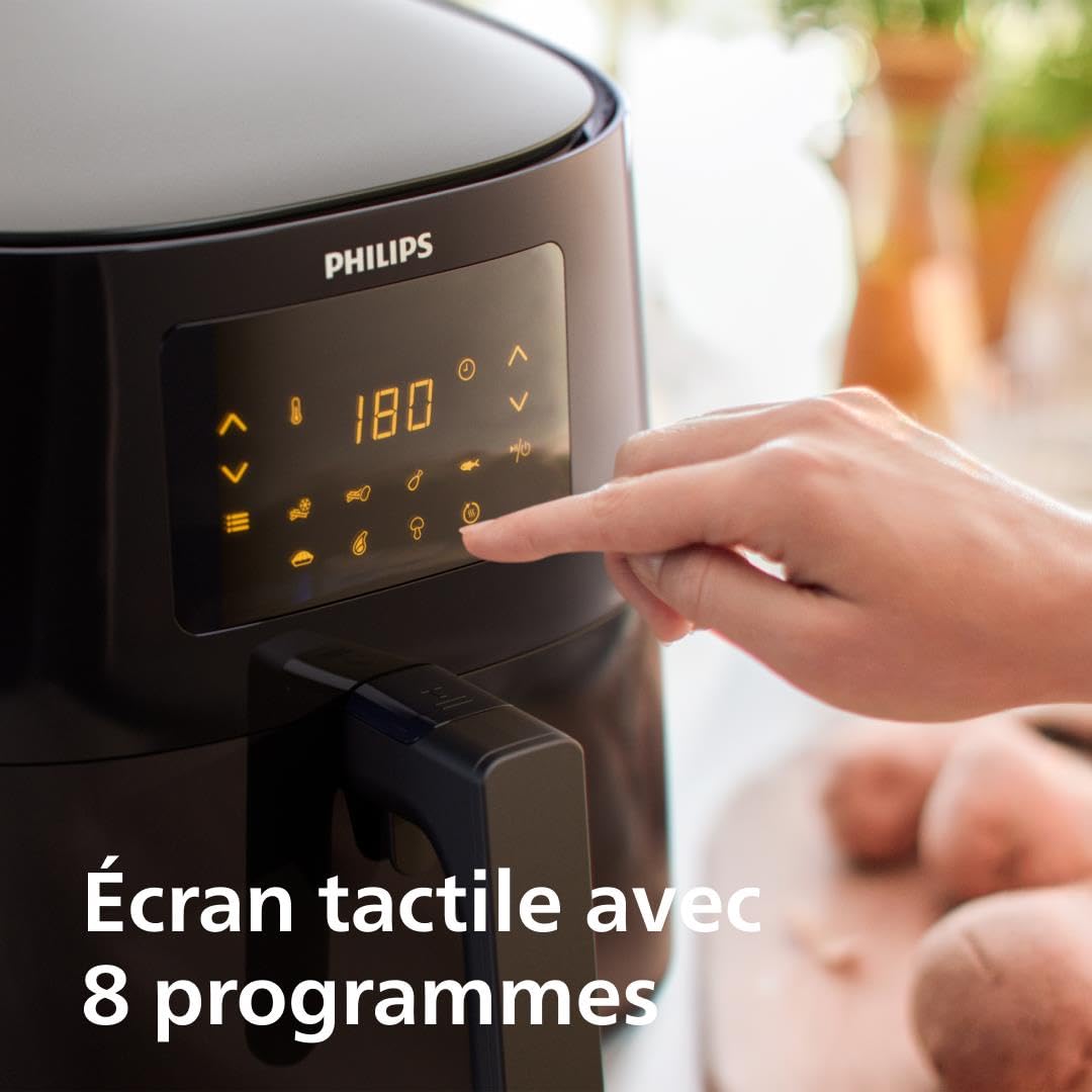 Philips Essential Airfryer XL - 6.2L, Fritteuse ohne Öl, Rapid Air Heißlufttechnologie, Touchscreen, HomeID App mit Rezepten (HD9270/90R1) (Generalüberholt)