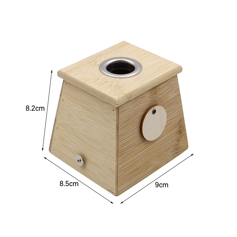 NUZAMAS Caja de sanación de bambú con un agujero, caja de moxibustión premium, terapia de moxibustión para aliviar la cintura, cuello, rodillas, hombros, dolor de espalda