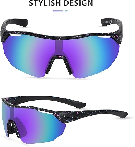 Miniatura 2 de MVPTGRS Gafas de sol de béisbol juveniles para niños y niñas de 8 a 14 años TR90 con marco para niños, gafas de sol deportivas para sóftbol,