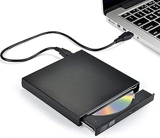 مشغل أقراص DVD خارجي نحيف بمنفذ USB3.0 للكمبيوتر الشخصي وابل وماك بوك واللاب توب