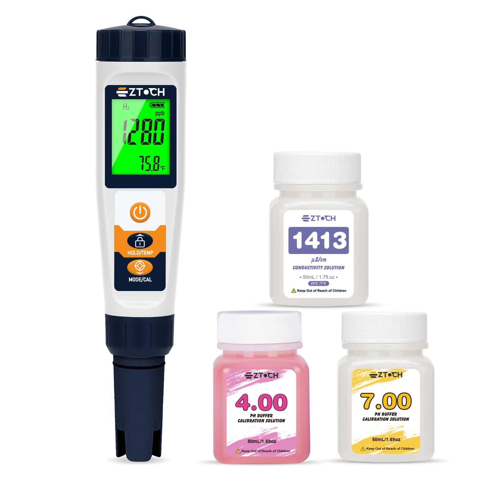 Hydrogen Water Meter pH H2 ORP Hydroponic Meter pH TDS EC 6 in 1 pH H2 ORP TDS EC Temp Tester for Drinking Water and Swimming Pool, Dissolved Hydrogen Tester for Hydrogen Water Bottle-image-29