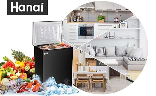 Wanai BD-40 Chest Freezer 3.5 Cu.Ft Small Deep Freezer Mini Outdoor Black Chest Freezers thumb #7