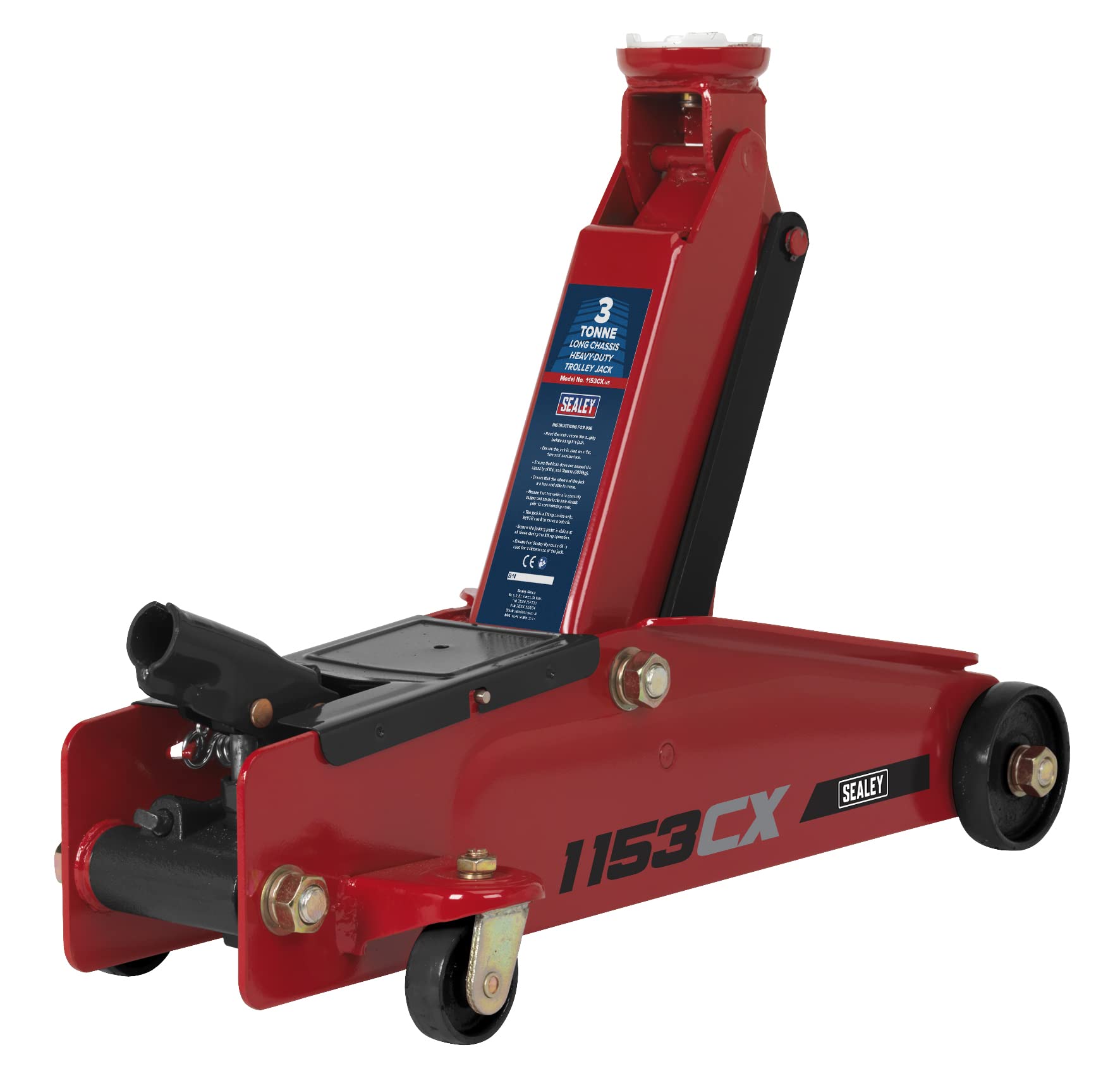 Sealey 1153Cx Trolley Jack 3Tonne Long Chassis Heavy-Duty