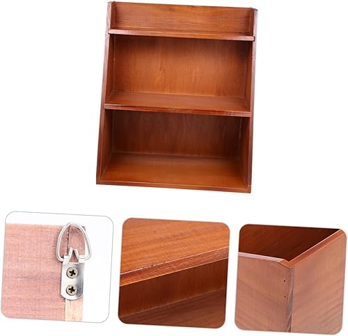 Miniatura 10 de Soporte de almacenamiento de madera multicapa Estante de almacenamiento de escritorio 3 niveles Organizador de suministros de oficina que ahorra