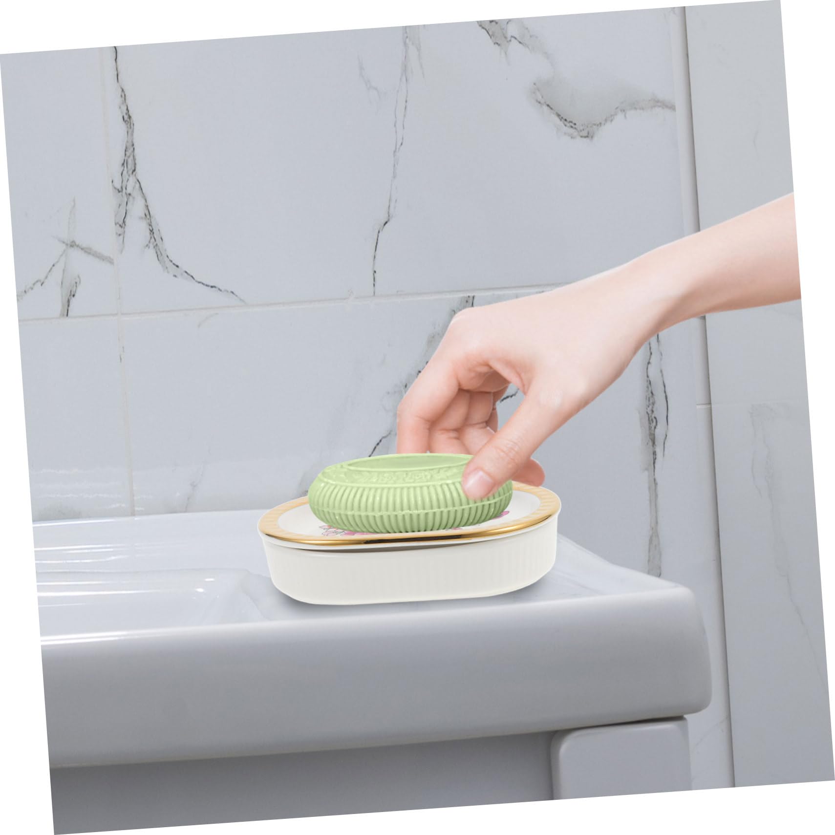 Garneck 3 Eleganti Portasapone in Ceramica Portasapone Rotondi Per Dare Un Tocco Di Stile Al Tuo Bagno