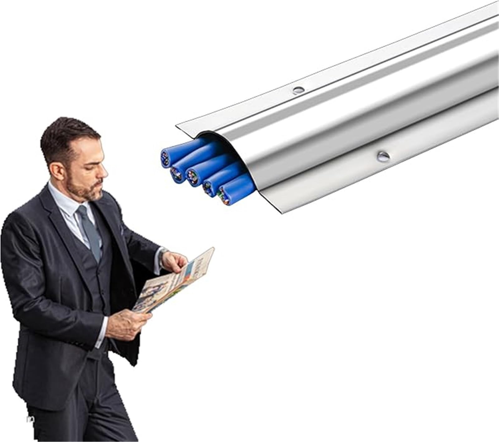 canalina passacavi muro Canaletta For Cavi In ​​acciaio Inossidabile Da 39'' Di Lunghezza, Occultamento Cavi, Canale Di Copertura Cavi For Vialetto(Holds 40 wires)