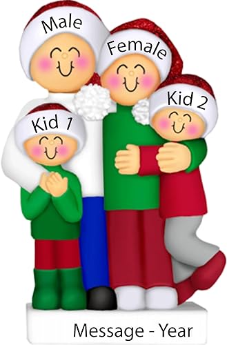Miniatura 2 de Adornos de Navidad familiares 2023 personalizados para árbol familiar, adorno personalizado para familia de 4, adorno de familia de cuatro, adorno