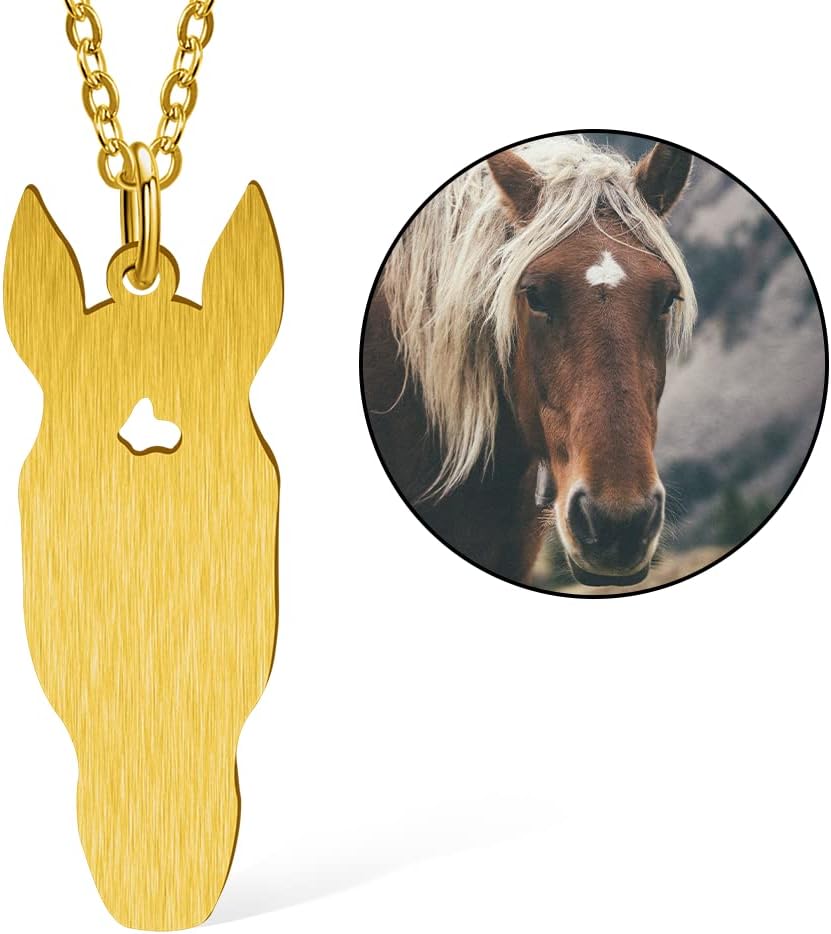 Custom Horse Head Silhouette Pendant - Memorial Keepsake Necklace for Women