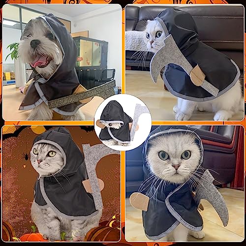 Capa de Gato de Halloween,Reflectante Disfraz de Perro Capa de Gato,Mascota Capa de Halloween Pet Dress Up,Perros Gatos Trajes Fiesta de Halloween Cosplay para Pequeño Mediano Cachorro Gatito