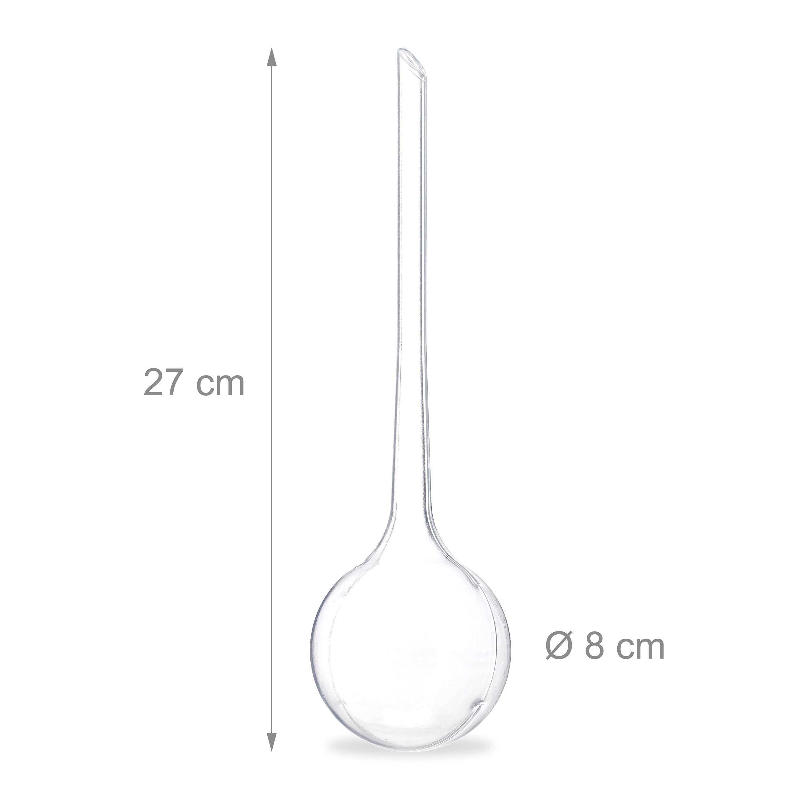 Relaxdays 10023226_50 Lot de 4 balles système d'arrosage à Double semaines, escamotable, Plantes en Plastique Transparent PVC, 8 cm