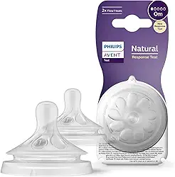 Bicos Pétala 3.0 Philips Avent com válvula anticólicas, fluxo extra lento (fluxo 1), pacote com 2, SCY961/02