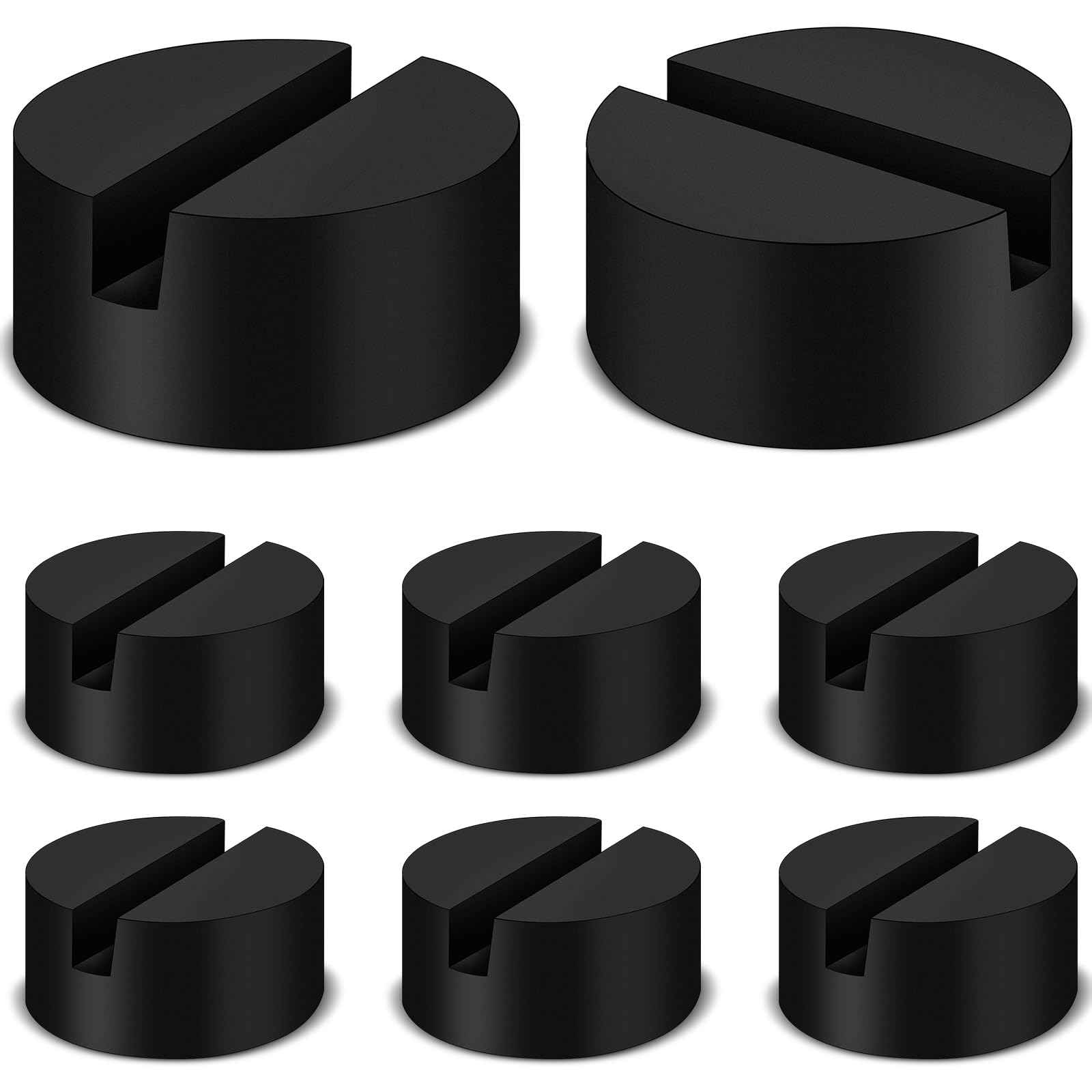8 Pcs Rubber Jack Pad Universal Jack Stand Pad Floor Jack Pad Keeps Pinch Weld Jack Adapter Slotted Frame Rail Protector Puck for Car Paint and Metal Safe Vehicle Lift