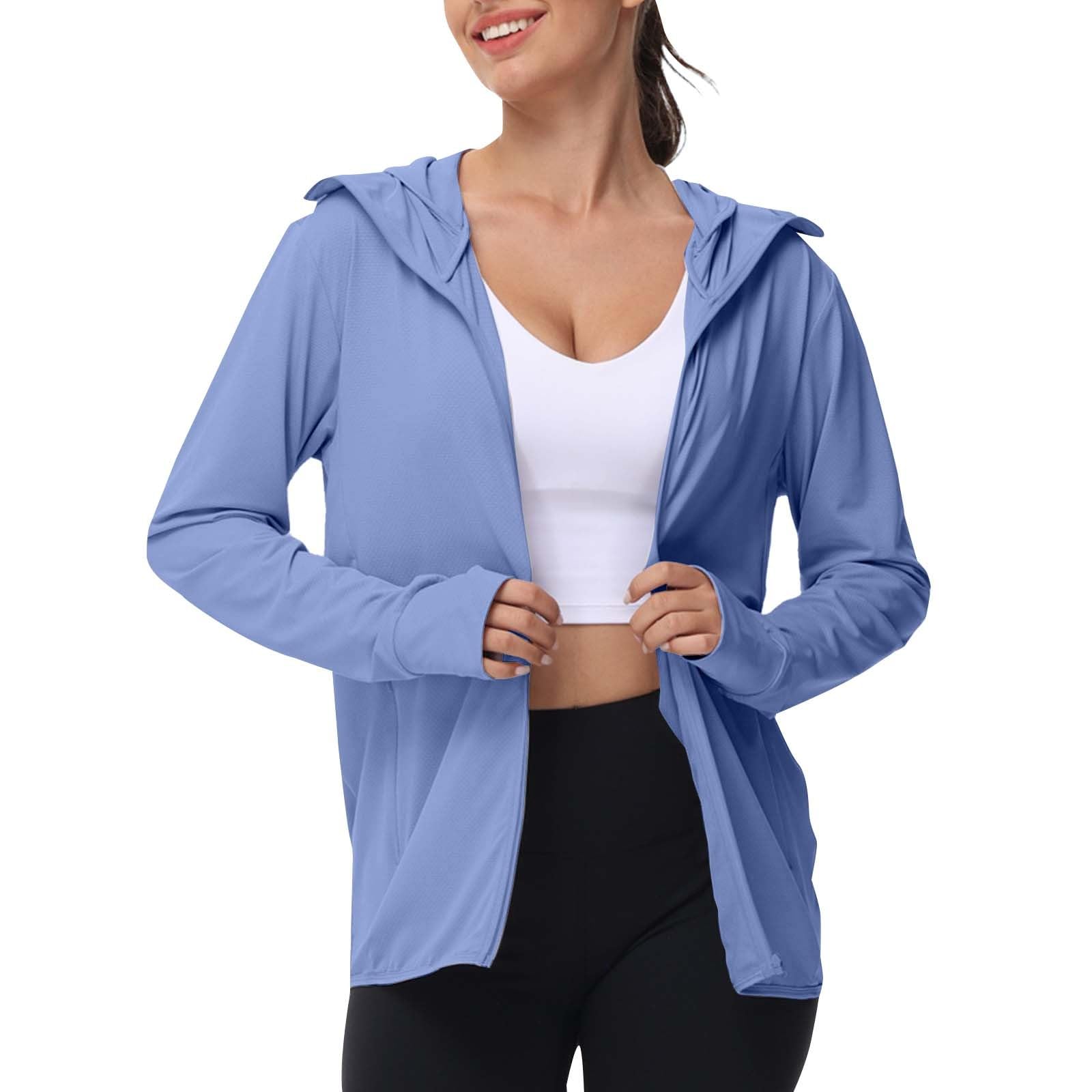 Sudadera protección solar deportiva ligera azul con cremallera completa 7XL 8