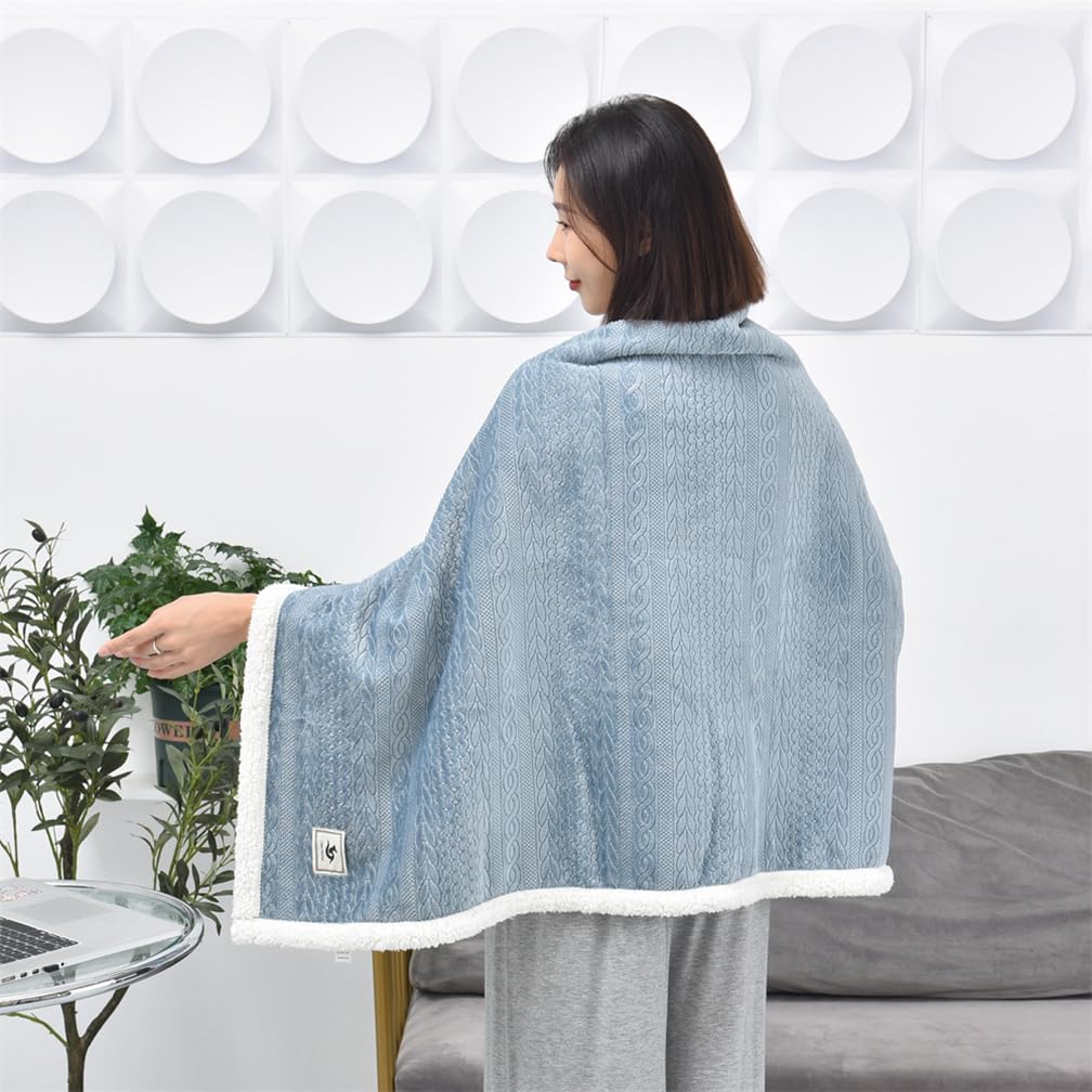Chal de hombro Chal manta multifunción hombro cuello cojín invierno capa poncho caliente coche sofá cama viaje oficina