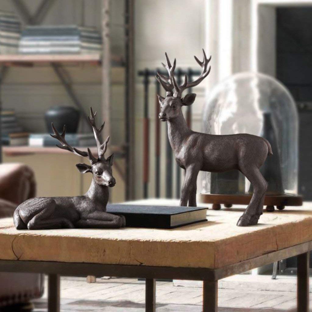 Harz Hirsch Figur Ornament Tischdekoration Kunstsammlung für Wohnzimmer Leseraum Weihnachtstag Deko