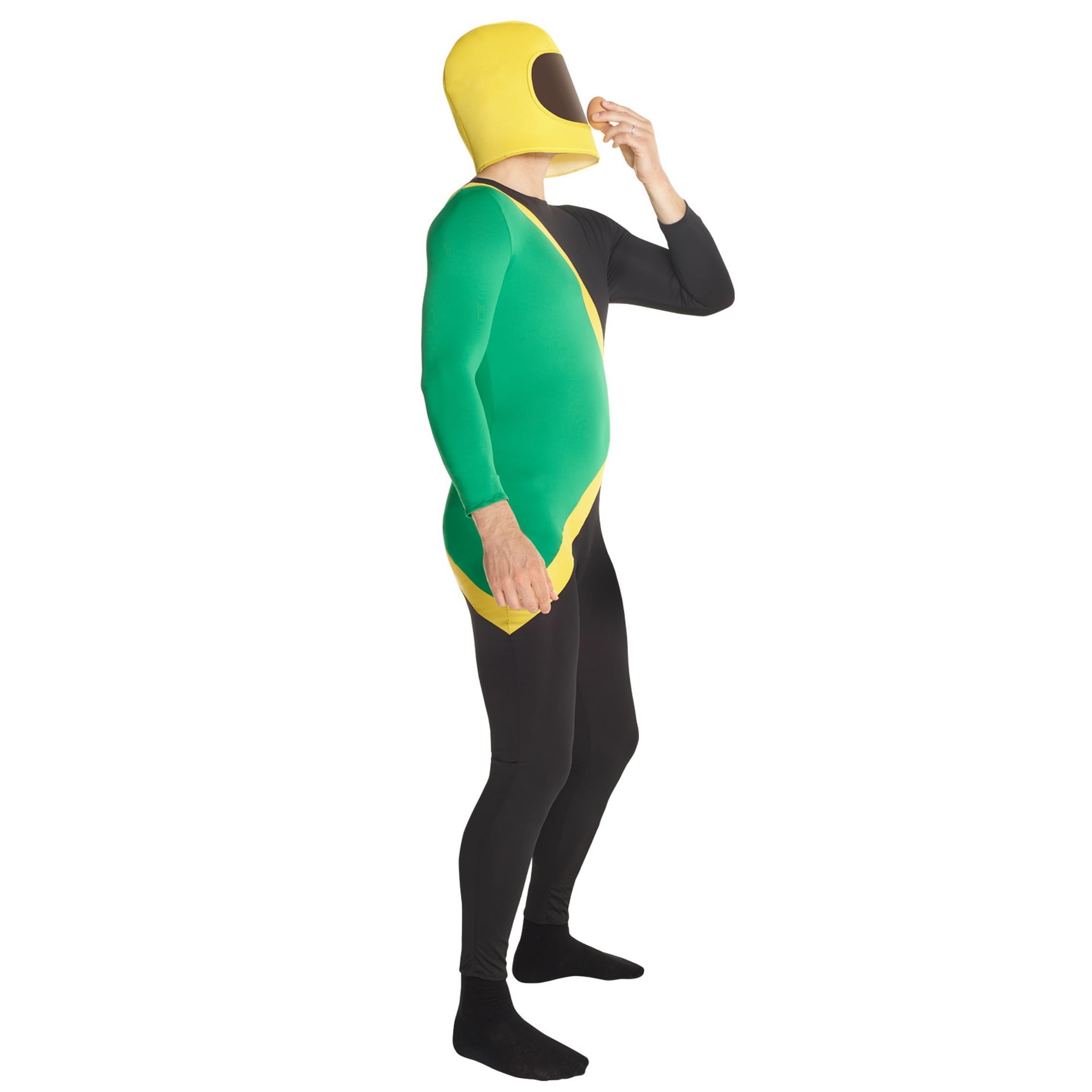 Morphsuits Costume Tuta Bob Giamaicano Adulti, Costume Carnevale Uomo | Tuta Integrale Verde & Casco Abbinato, Chiusura con Zip, Perfetto per Halloween, Ideale per il Cosplay