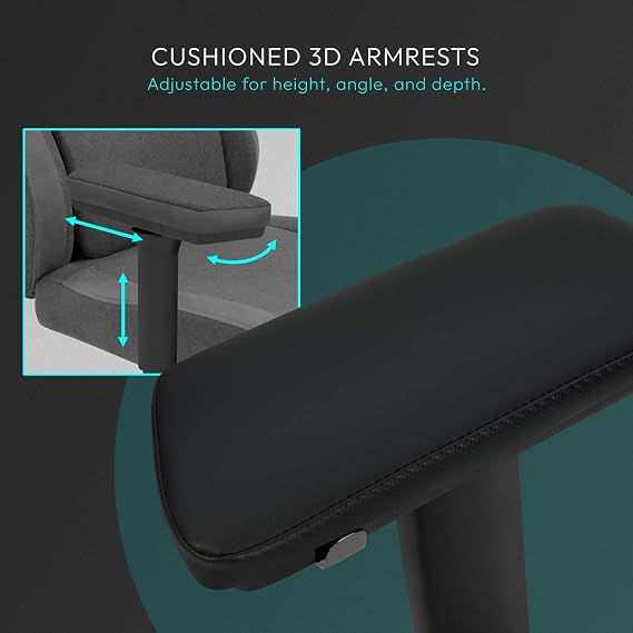 ThunderX3 CORE Smart RACER Gaming Chair Black – Ergonomic Office Chair, Automatic Lumbar Support, Synchronised Mechanism, 3D Armrests, Faux Leather, for Users up to 125kg, 155-190cm