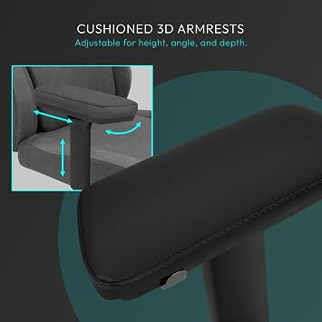 ThunderX3 CORE Smart RACER Gaming Chair Black – Ergonomic Office Chair, Automatic Lumbar Support, Synchronised Mechanism, 3D Armrests, Faux Leather, for Users up to 125kg, 155-190cm