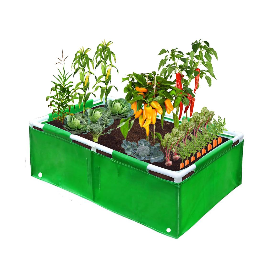 WNE Jaliwale HDPE Rectangle Grow Bag with PVC Pipe Support & Rectangle Grow Bag with Supporting PVC Pipes, Grow Bags with Support for Terrace Gardening Size - 4 X 2 X 1 Feet (B0B12ZLBX9) Amazon Price History, Amazon Price Tracker