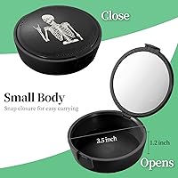 Vista 2 de Estuche retenedor, dentadura y protector bucal, funda de alineador de ortodoncia con espejo y ventilación, calavera negra