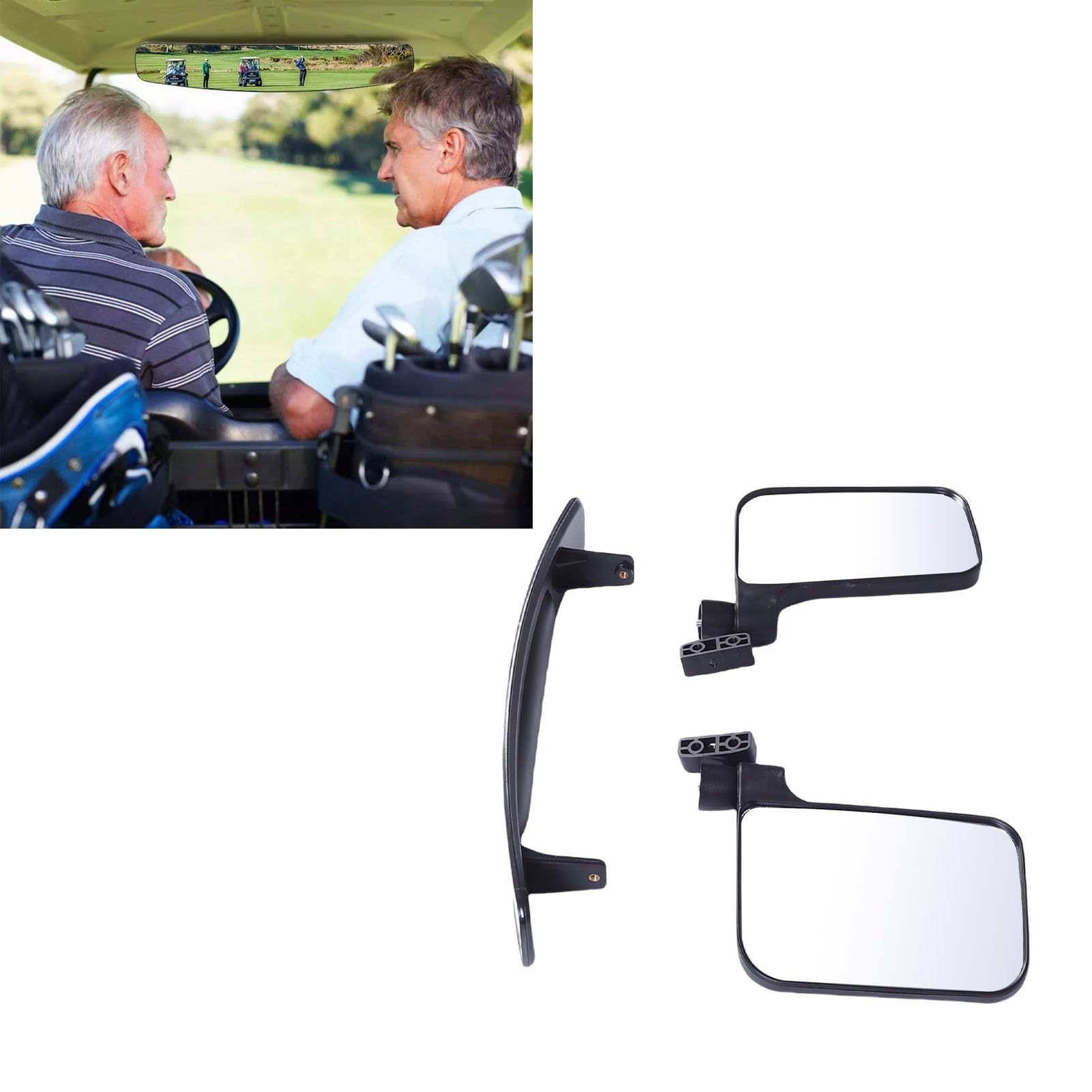 Yctze Kit di Ricambio in Vetro HD per Specchietti per Carrello per Carrelli EZGO TXT RXV, DS e Precedent,-G29, Star e Zone - Specchietti Retrovisori e Retrovisori Pieghevoli
