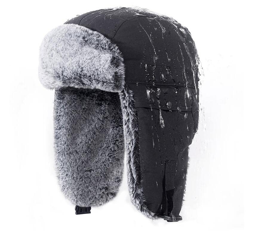 Cappello da trapper invernale unisex da uomo Cappello caldo da donna Spessa morbida protezione per le orecchie con paraorecchie in morbida pelliccia sintetica per pattinaggio all'aperto, sci o
