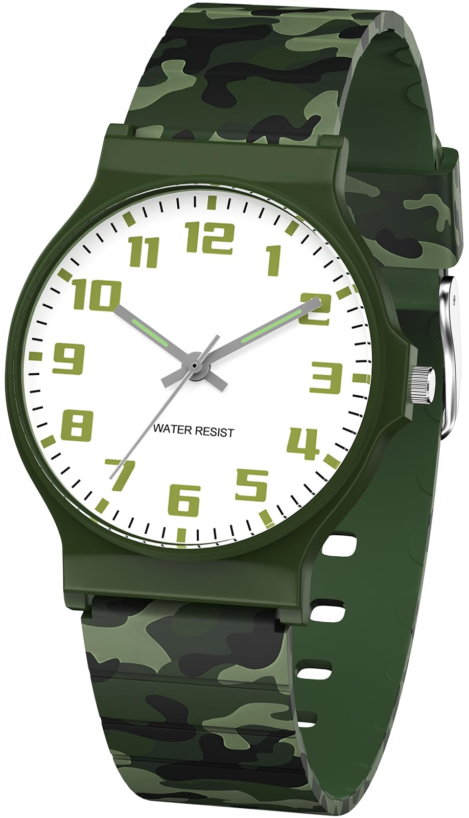 SOCICO Reloj Infantil analógico Minimalista con Estampado de Camuflaje, Reloj Deportivo Resistente al Agua para niños de 5 a 15 años, fácil de Leer para niños y niñas