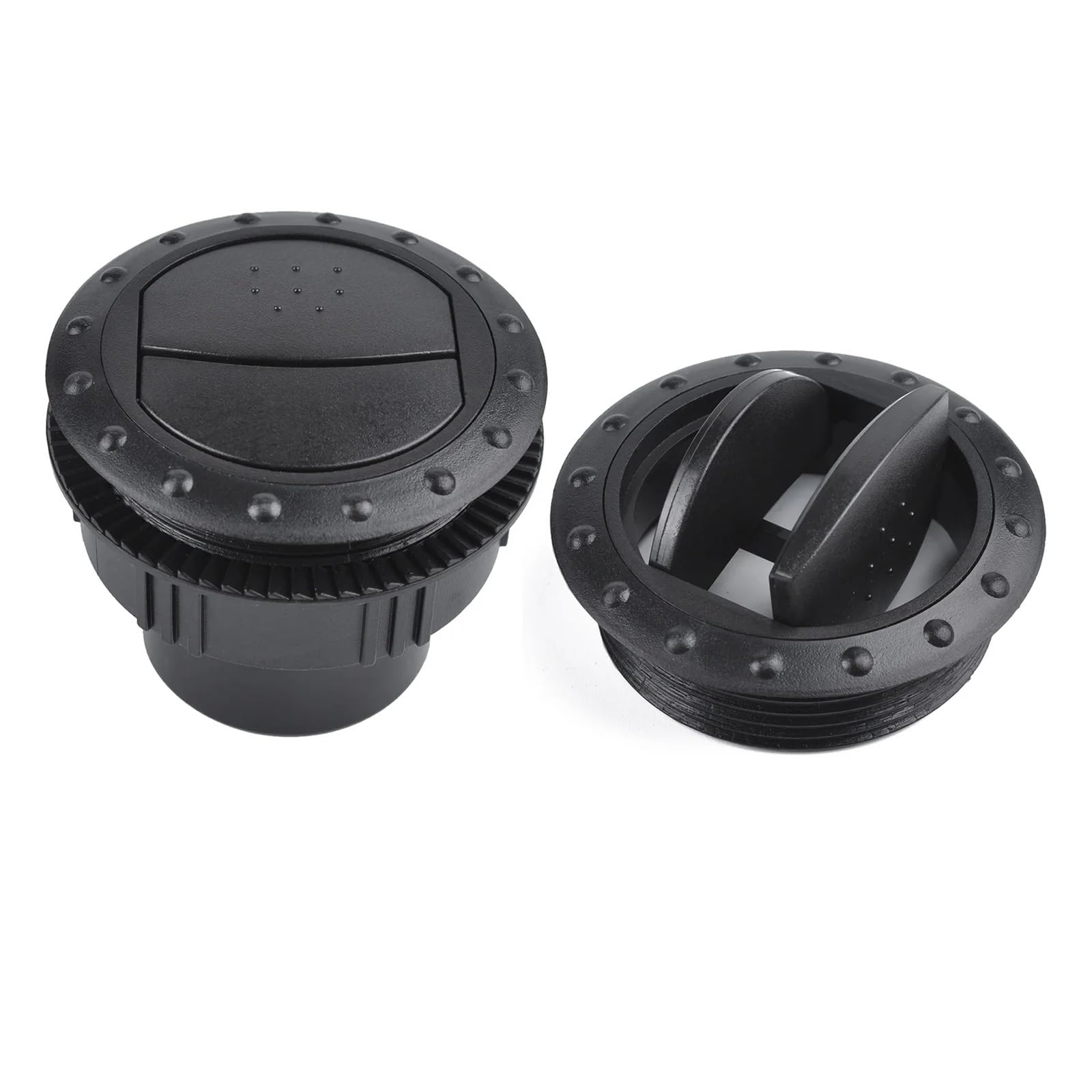 Dfgbapkbl Black Car Heater Outlet Air Vent 2Pcs 60Mm Dashboard Air Conditioning Deflector Outlet Vent Exhaust Grille Side Roof Round Ventilation For Car(Black)