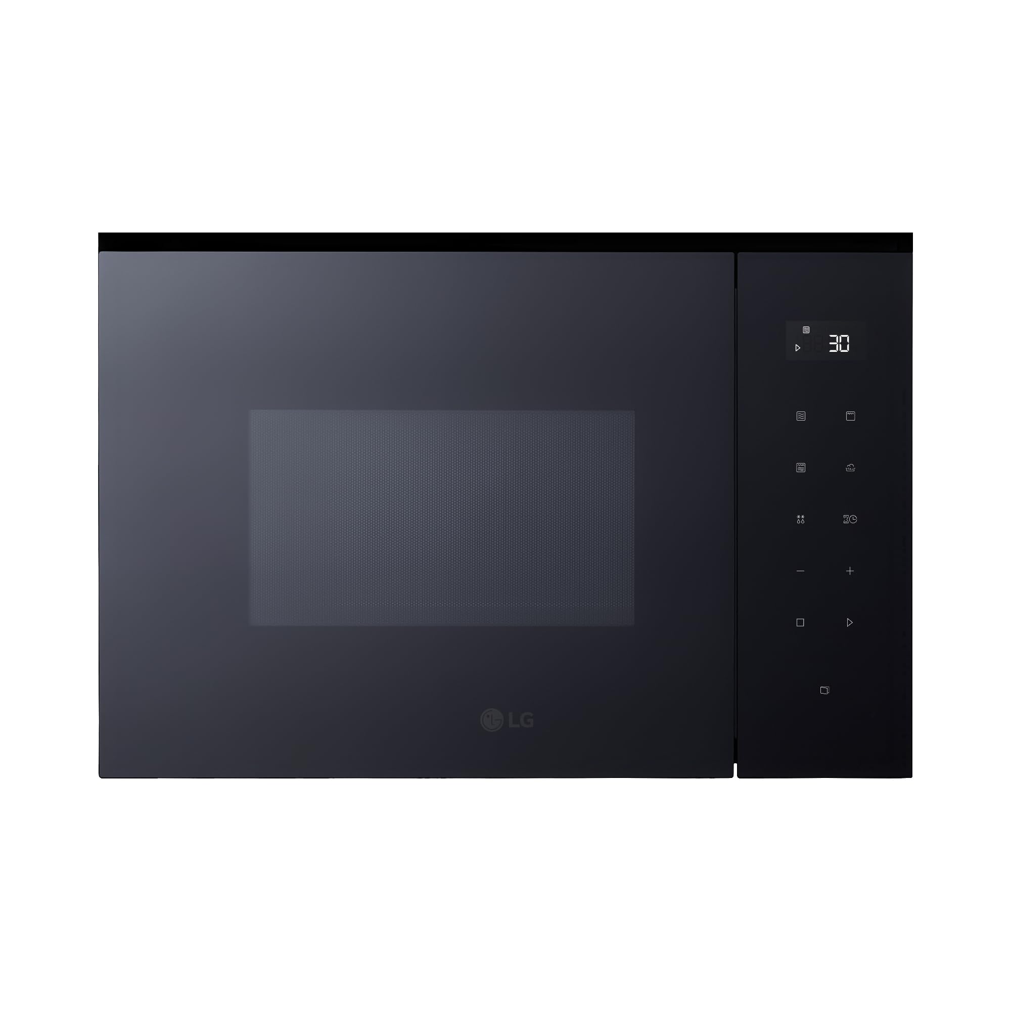 LG MGBZ2593F – Microondas Grill 2 en 1, 25L, Integración total, Display Led, 900W, Fácil impieza, Táctil, Cristal Negro, Inox