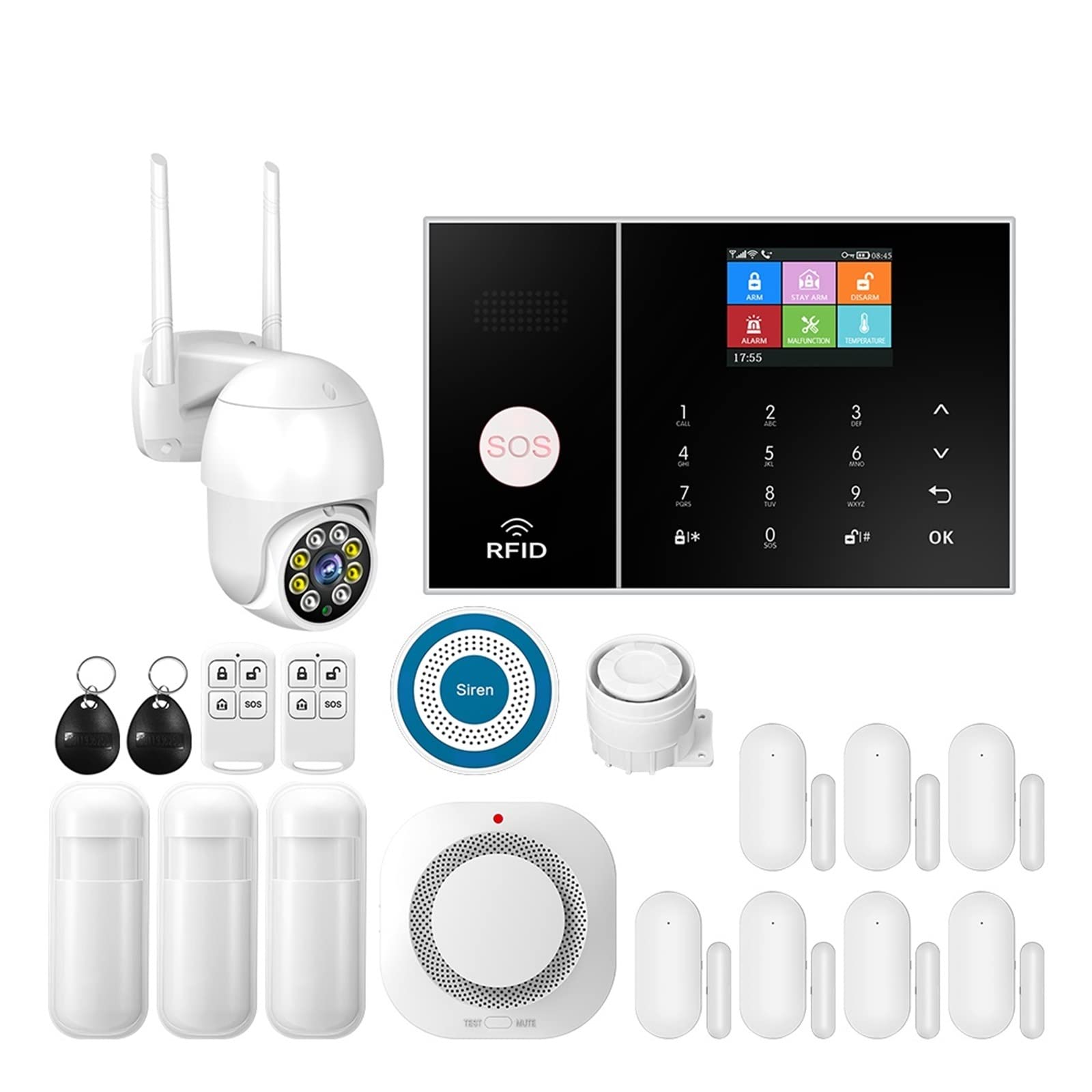 CUDTAPI Alarm System For Home GSM Security Host With Door And Motion Sensor Tuya App Control Work(J)