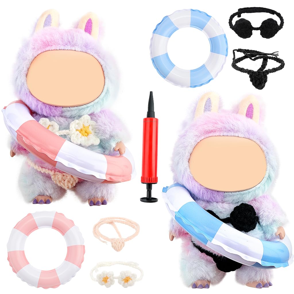Doll Clothing Set for 17cm Plush Blind Box Figures,Themed Outfits for Christmas, Halloween and Summer, for Display and Play,Clothes Only (swimsuit)