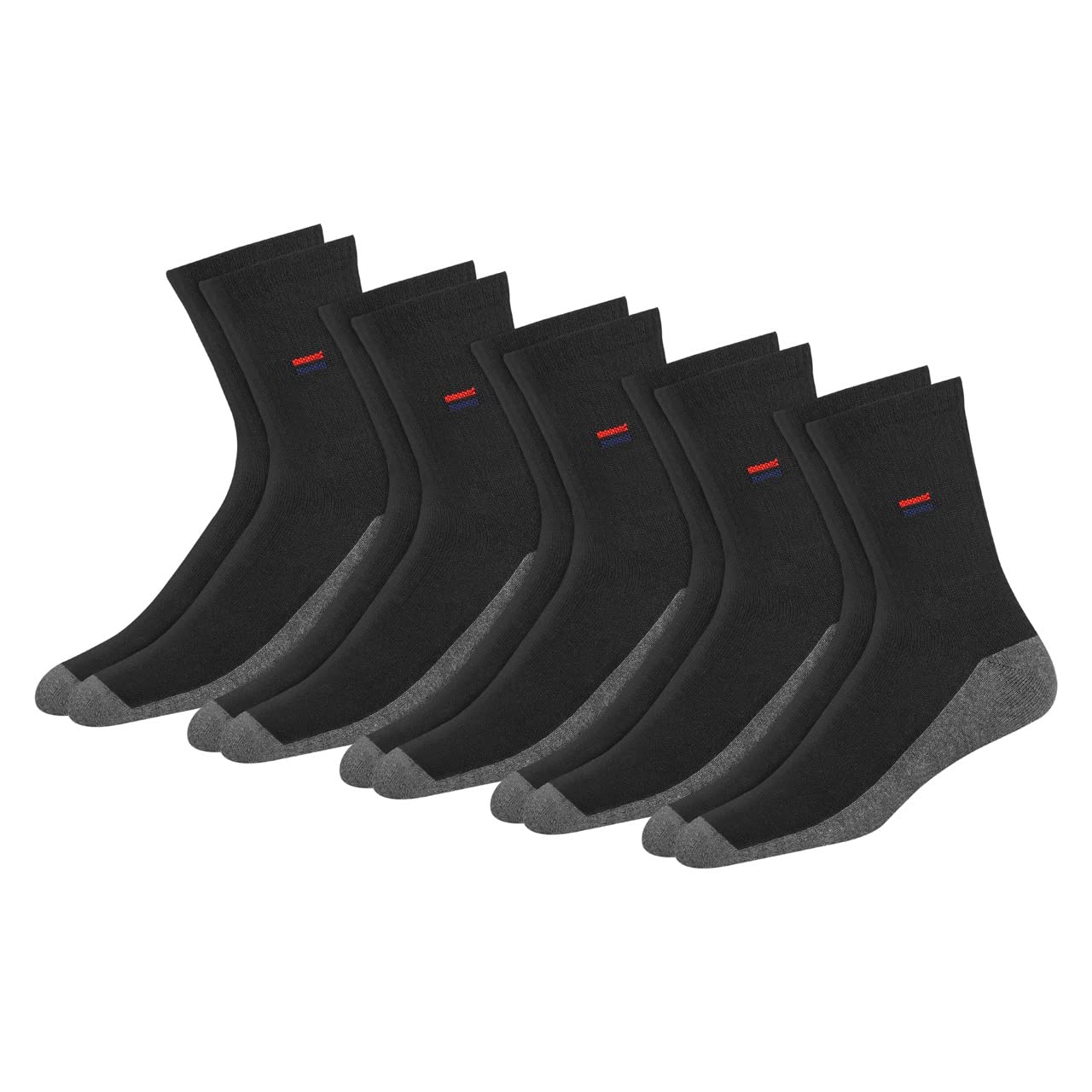 NAVYSPORT 5 Pairs Men's Socks Women's Sports Socks Tennis Socks Cotton Socks (Black, 5 Pairs, EU 47-49), Black (Pack of 5)