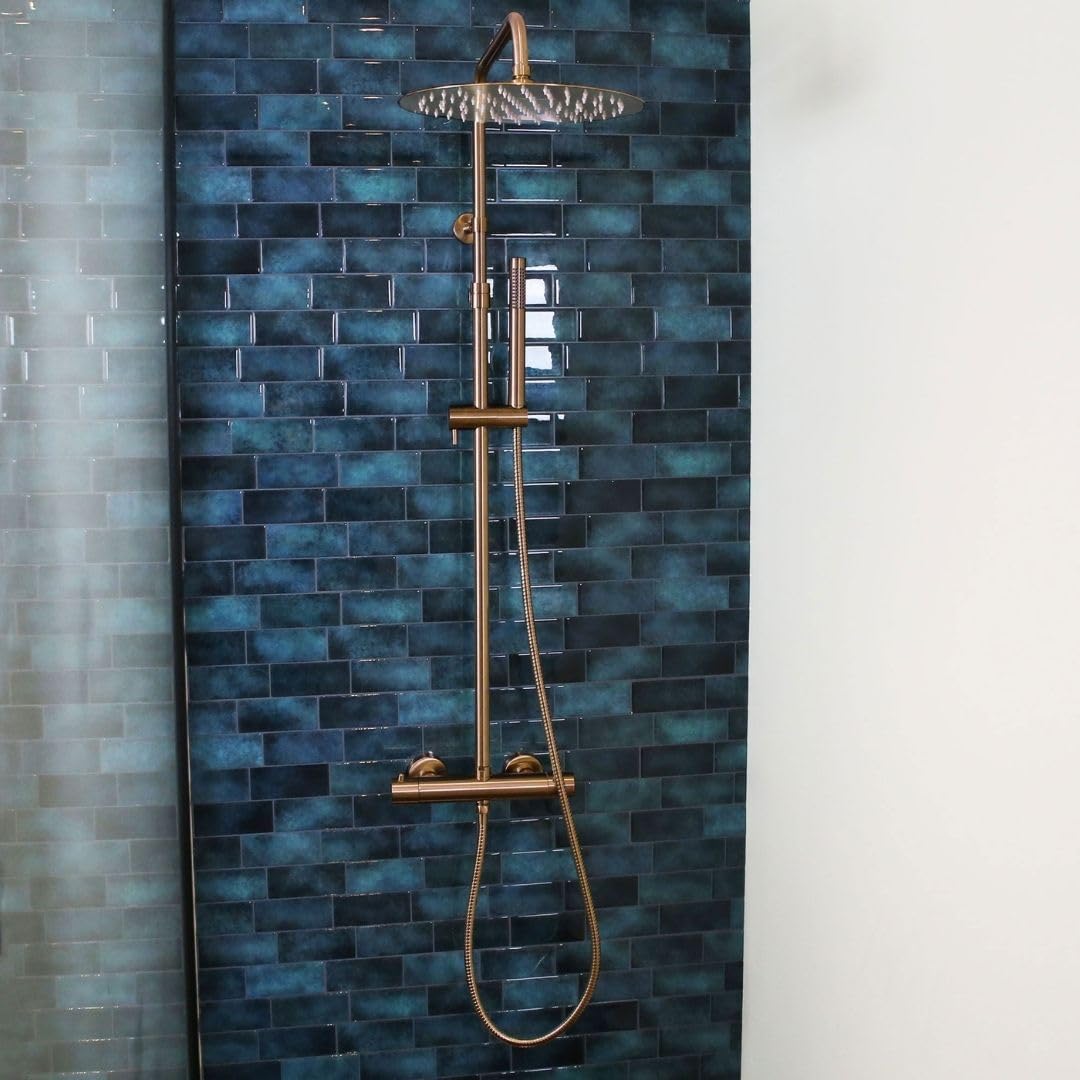 Essebagno Luisa II columna de ducha termostática cobre cepillado