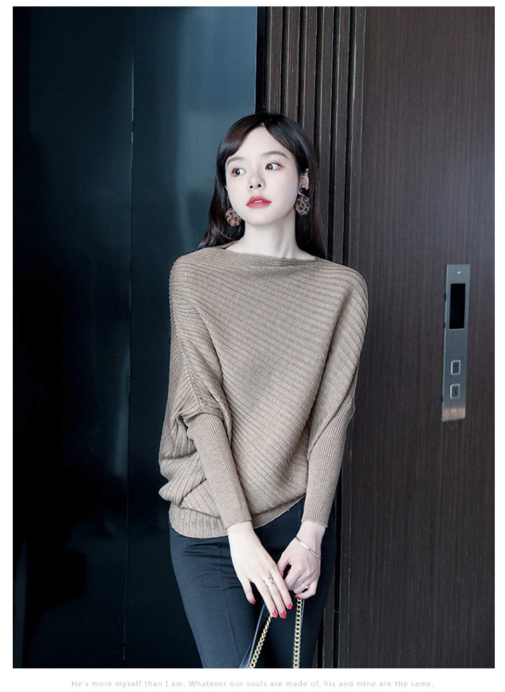 CFCYS Pullover Für Damen,Schicke Einzigartige Damen Dehnbare Leichte Strickpullover Damen Langarmpullover Pullover Herbst Winter Tops Pullover
