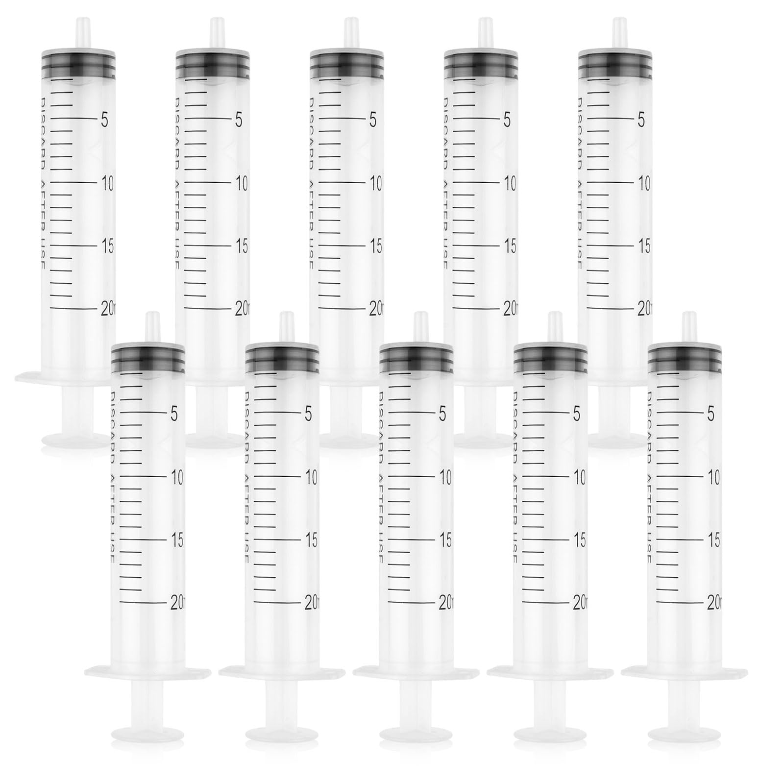10 Stück Spritze, 20ML Wiederverwendbare Spritze, Dosierspritze Ohne Nadel, Werkzeuge für Flüssigkeitsmaß Spritzen, Futterspritze, für Labor,Tierfütterung, Pflanzenbewässerung