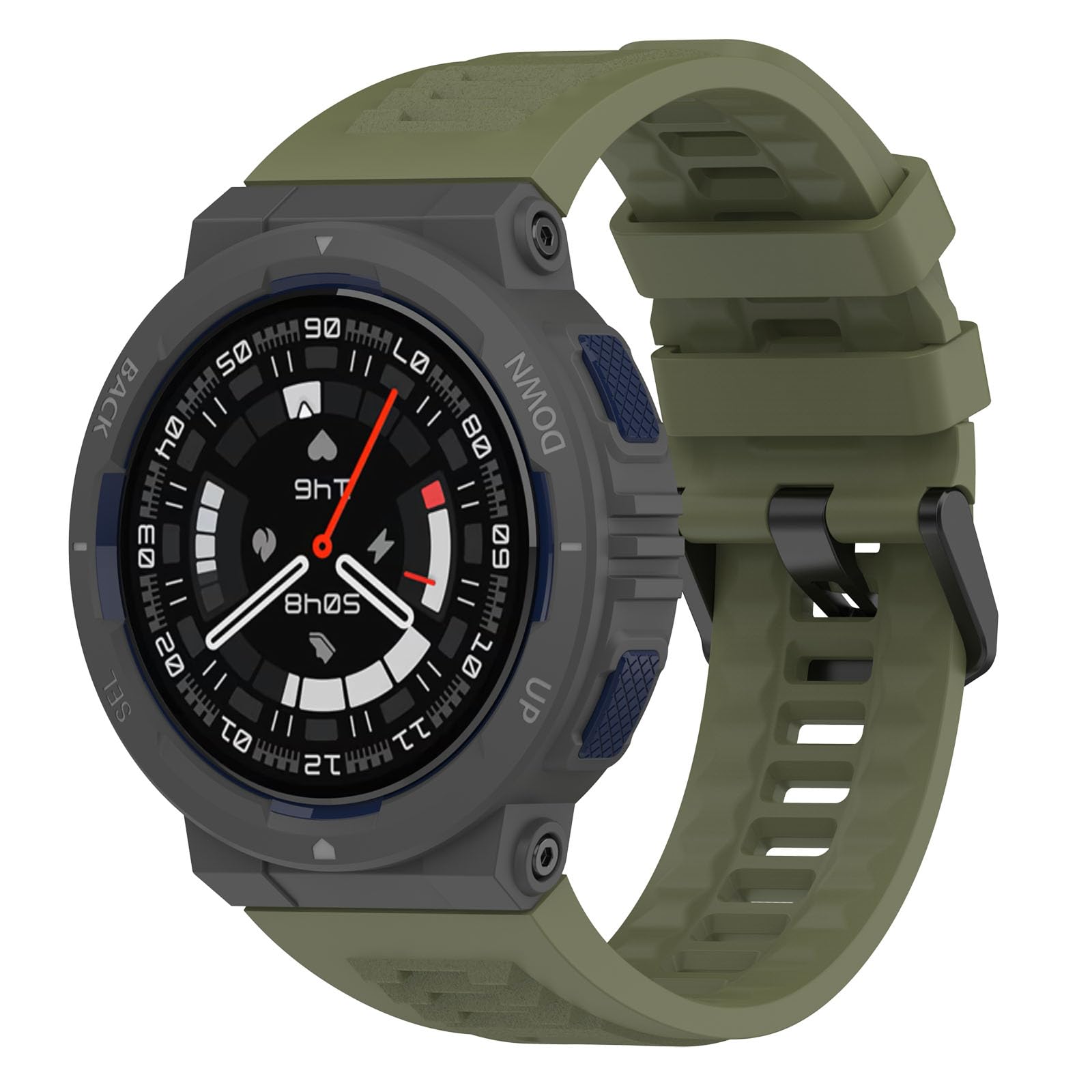 GIOPUEY Straps Compatible with Amazfit Active Edge, Soft Silicone Strap [Wear-Resistant] [Breathable] Bracelet – Army Green