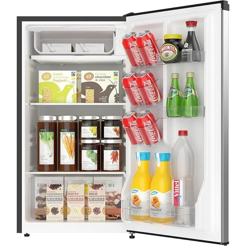Chaleur 19" Single Zone Mini Fridge Beverage Refrigerator Solid Door Outdoor 126-Can, 3.2 Cu.Ft Mini Fridge, Summer Kitchen BBQ Bar Cooler, LED Light, 34-64°F, Adjustable Shelves – Silver on Fridge.com - View 5