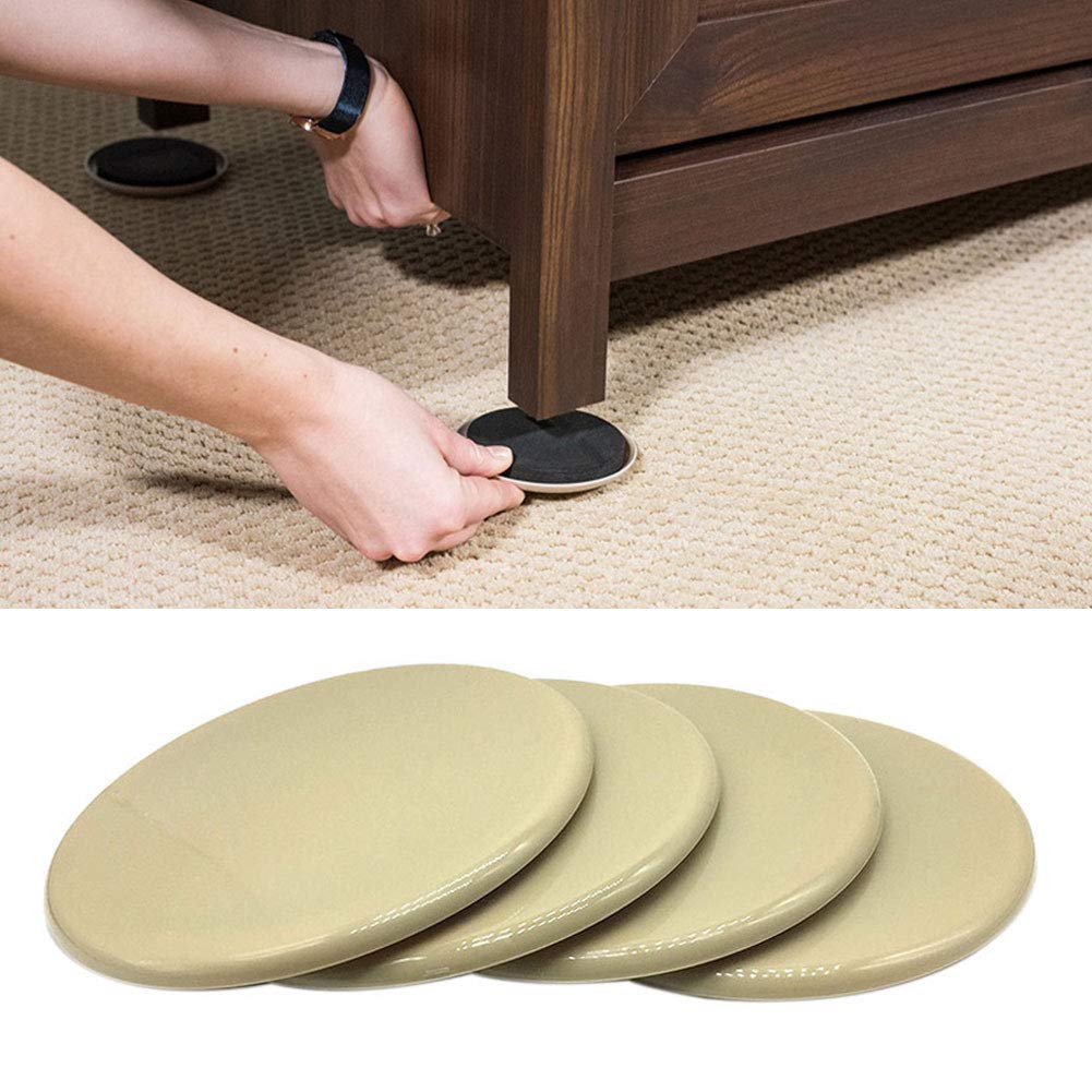 Round Furniture Sliders, 8 pcs Reusable Furniture Moving Pad, Furniture
