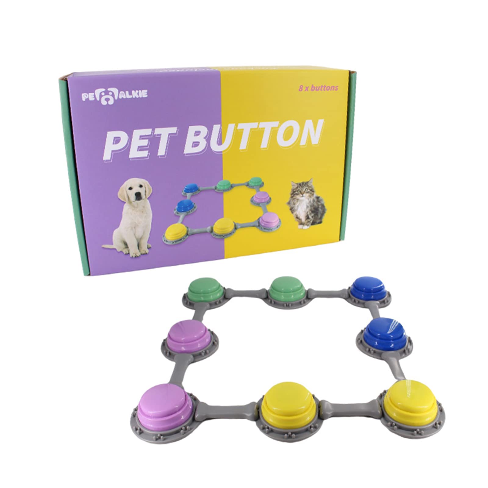 Botón de comunicación Botón de Entrenamiento for comunicación Botón de Entrenamiento de Mascotas Caja de Sonido for Mascotas Botón de conversación grabable/320 (Color : Multicolor-4)