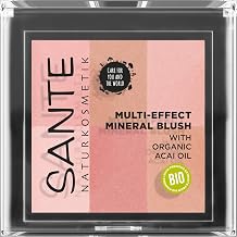 SANTE Naturkosmetik Multi-Effect Mineral Blush - 01 Coral - 8 g - 6 Colours for Natural Glow Delicate Shimmer & Gentle Contouring - with Organic Acai Oil & 100% Natural Pigments