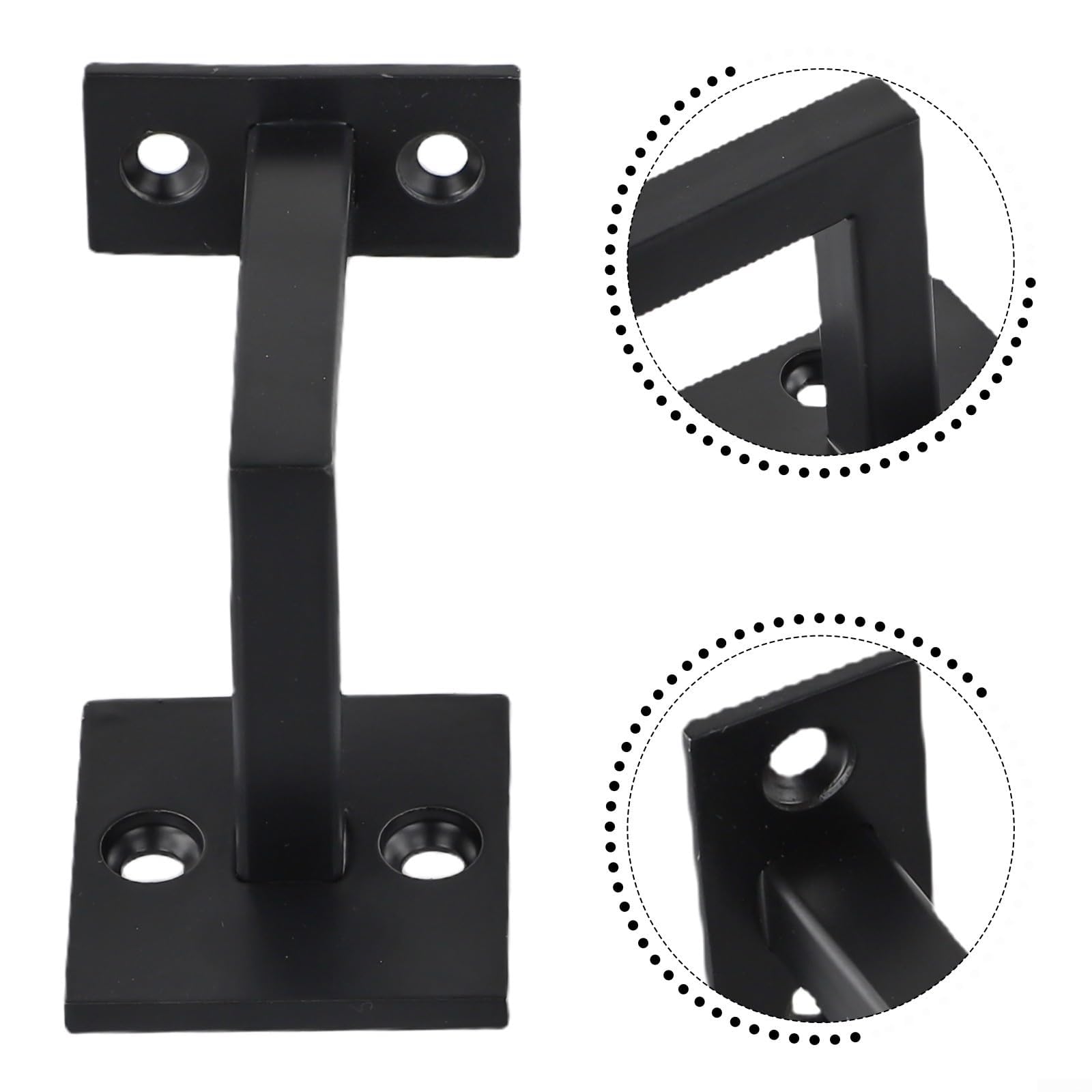 Set di 4 staffe da parete in acciaio inox 304 per scale, finitura nera, facile installazione, resistenti alla ruggine.