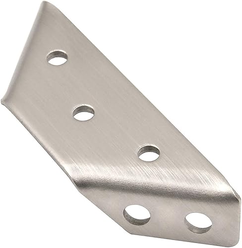 Miniatura 5 de Rannb Soportes angulares trapeziformes de acero inoxidable para bordes de escritorio, caja, viga de madera, paquete de 10