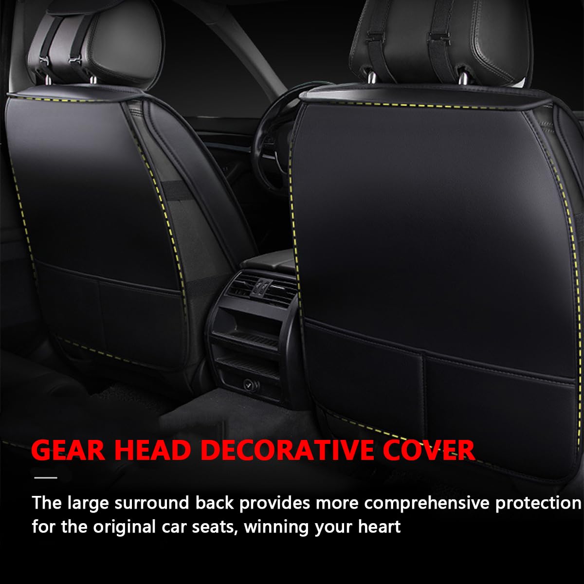 CGEAMDY 1 Pc Housse Siege Voiture Avant Avec Dossier, Housse Pour Voitures Sieges, Ensemble Complet Housses Voiture, Confortable Housse De Siège Avant, Tissu Respirant Et Protecteurs Siège(Noir&Rouge)