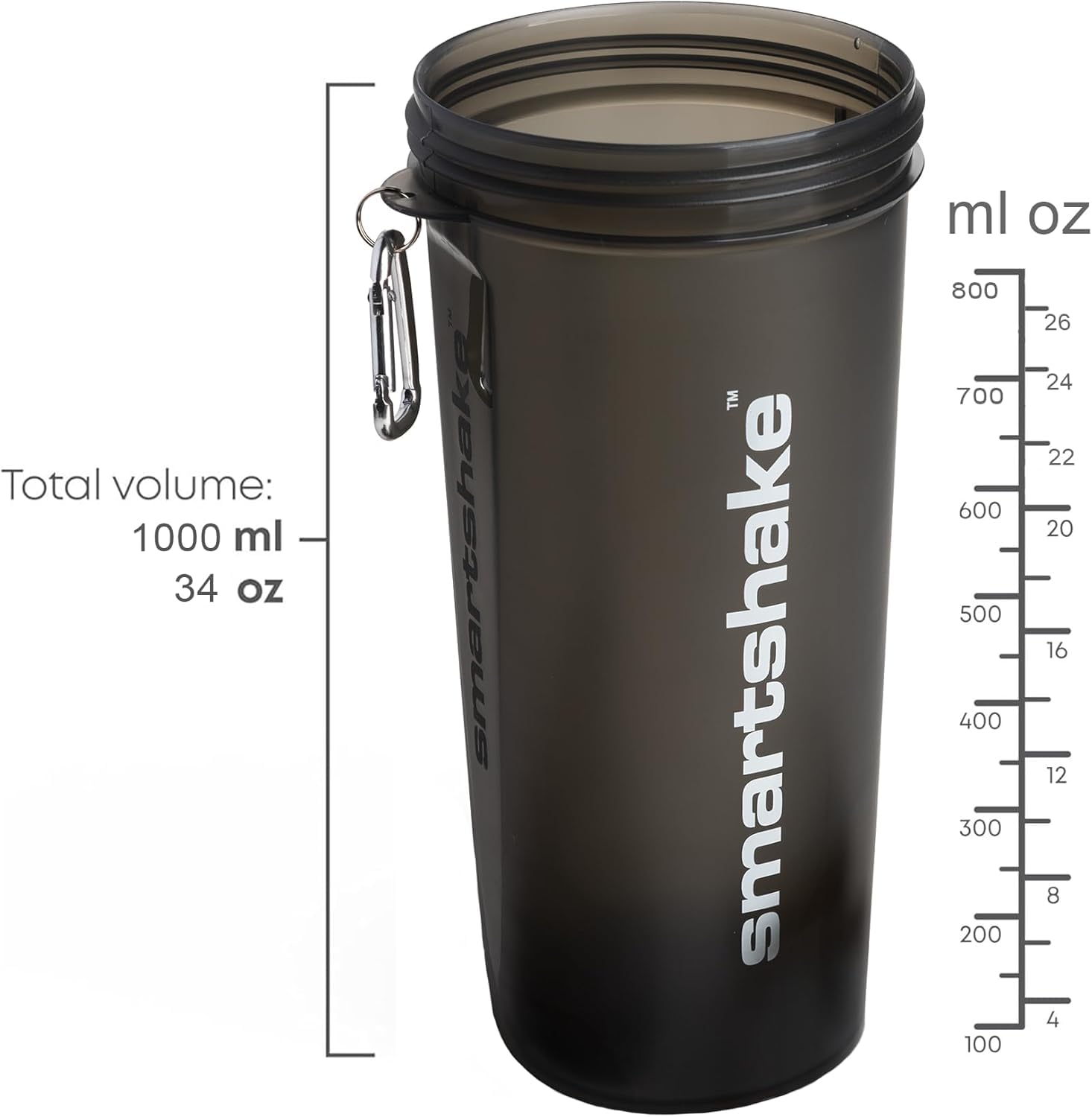 Smartshake Butelka proteinowa do mieszanek proteinowych, 935 g, szczelne kubki do koktajli proteinowych, shaker do butelek blendera, shaker, zestaw bidonów proteinowych, Shaker bez BPA, logo Batmana