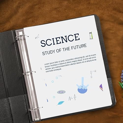 Miniatura 4 de Paquete de 4 carpetas negras con ángulo de apertura suave de 2.5 pulgadas, carpeta de presentación profesional para páginas estándar con bolsillos