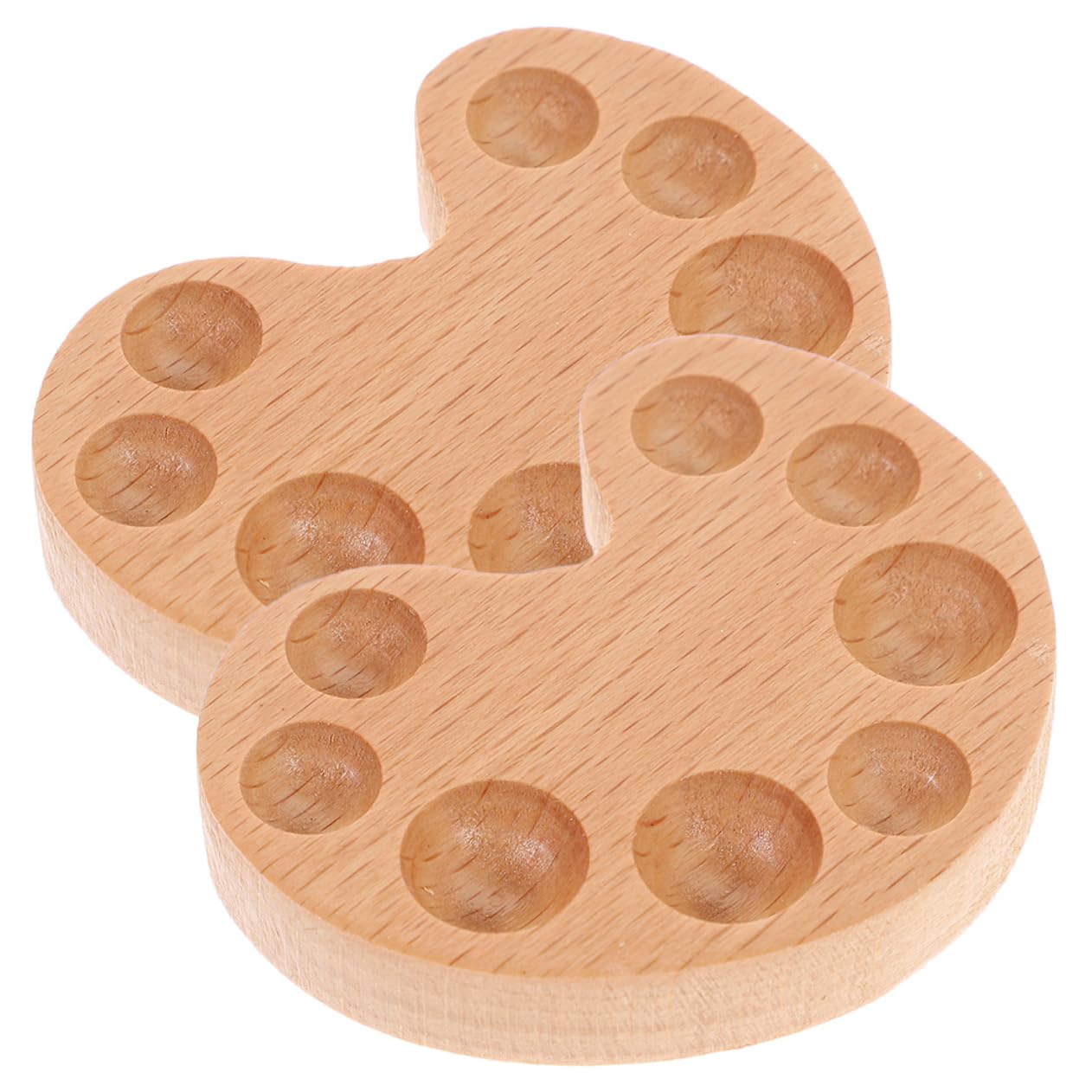 HOMSFOU 2Pcs Wooden Painting for Watercolors Small Compact Art Trays Durable DIY Craft Palette Lightweight and Easy to Clean for Artists and Students